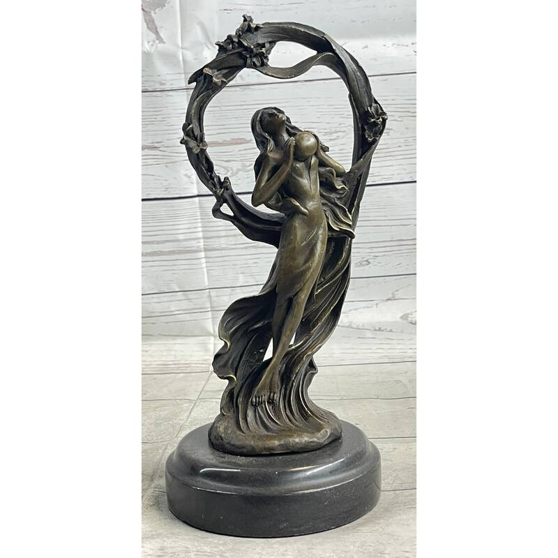 Dream Goddess By Renowned French Artist Augustine Moreau Bronze Sculpture Statue