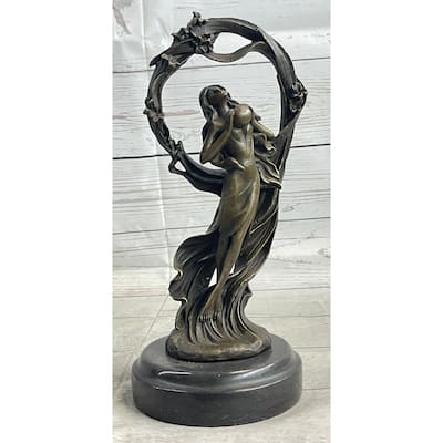 Dream Goddess By Renowned French Artist Augustine Moreau Bronze Sculpture Statue