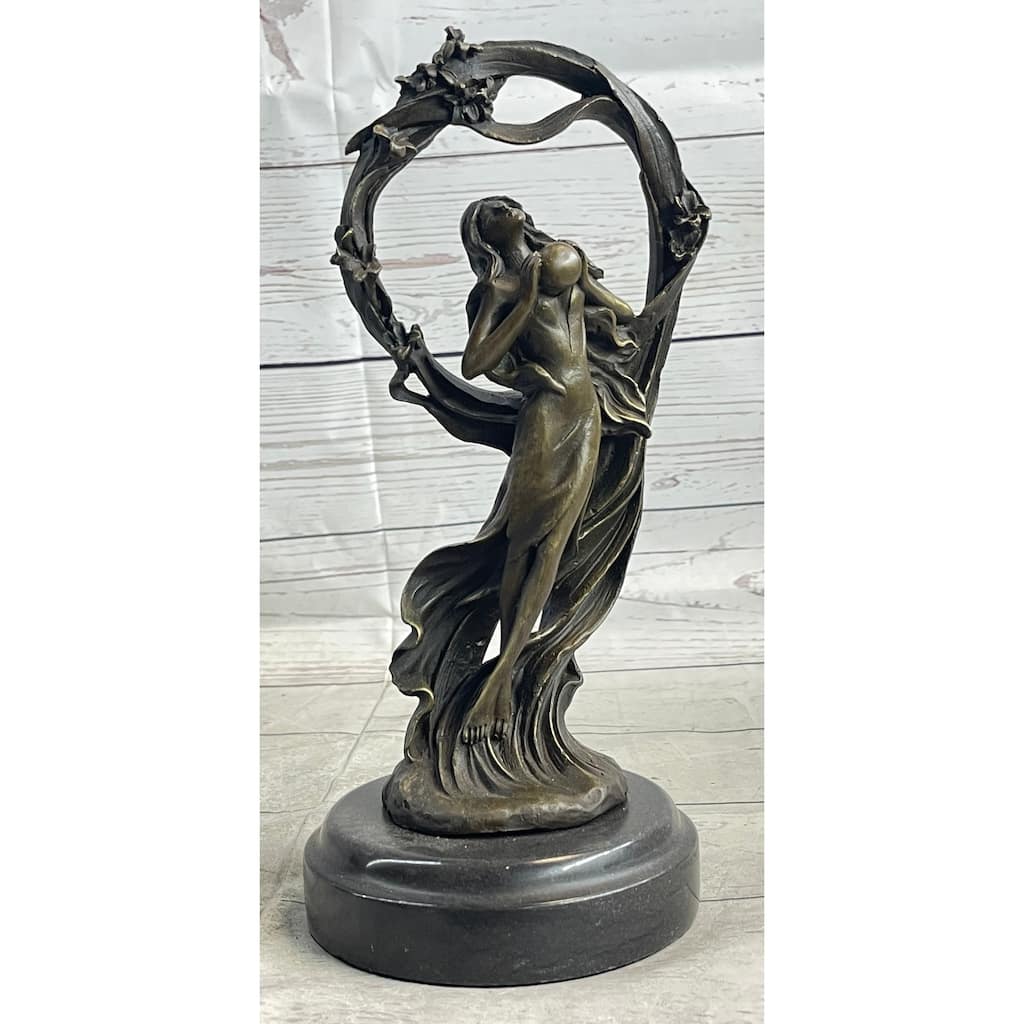 Dream Goddess By Renowned French Artist Augustine Moreau Bronze Sculpture Statue