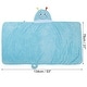 preview thumbnail 4 of 5, 1pcs Soft Absorbent Coral Fleece Hooded Towel for Bathroom Light Blue 53"x31"