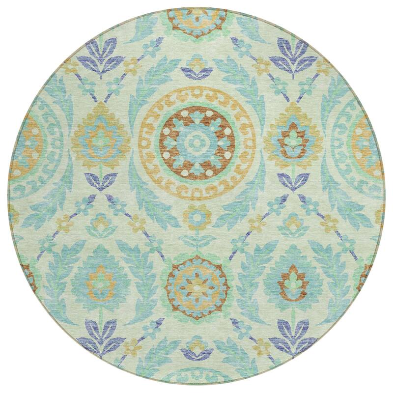 Machine Washable Indoor/ Outdoor Chantille Boho Suzani Rug