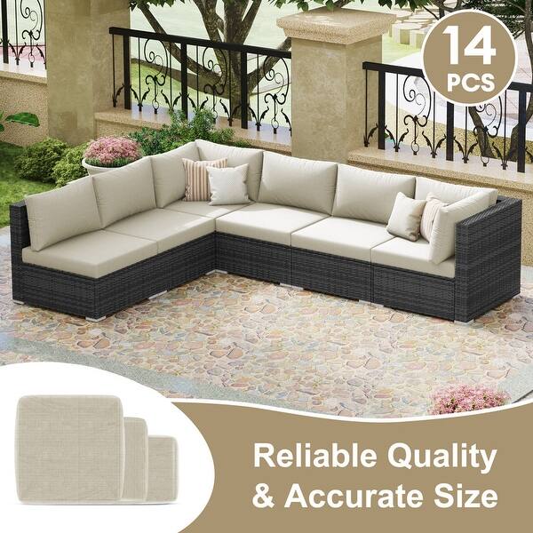 FINCATI 27" × 27" Outdoor Cushion Replacement Cover, Cushion Slipcover for Sectionals, Patio Seat Cover 27 Inches (COVER ONLY!)