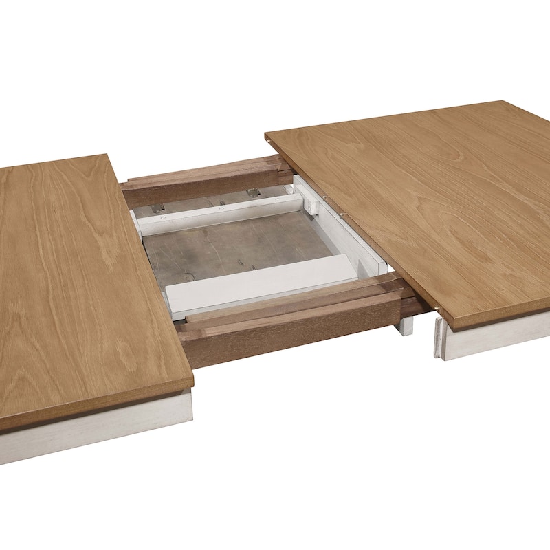 Kirby 71-inch Extension Leaf Dining Table Rustic Off White