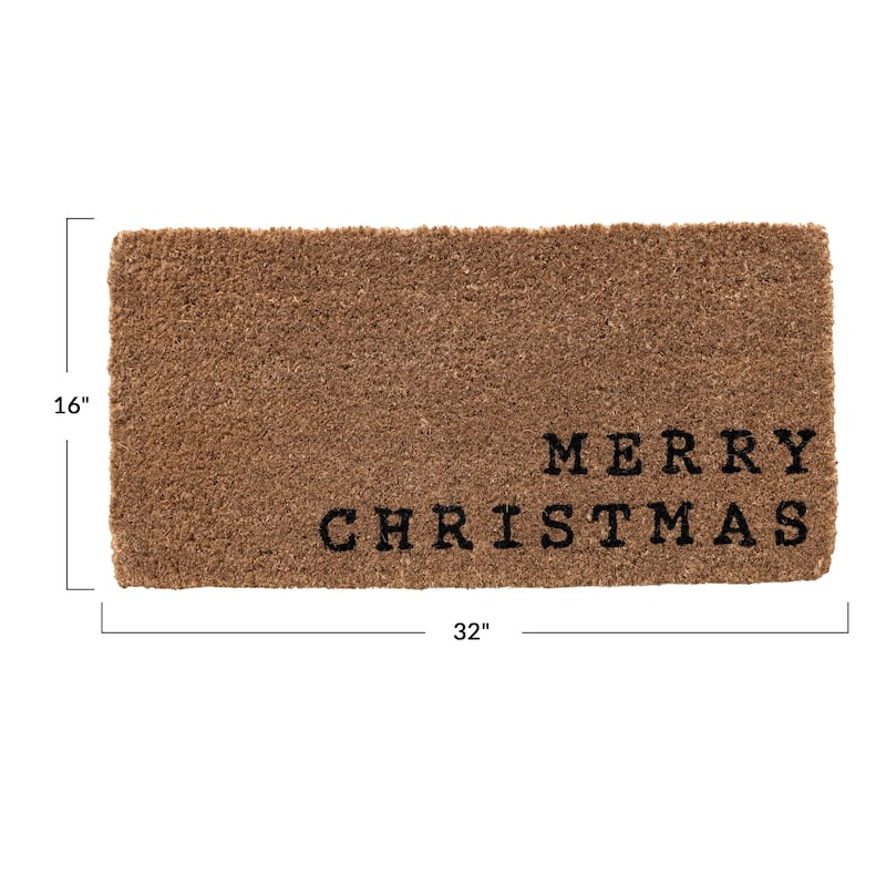 Holiday Coir "Merry Christmas" Doormat