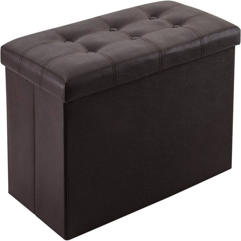 30 inches Folding Storage Ottoman 80L - Brown