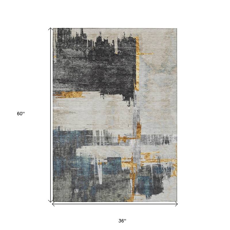 HomeRoots Abstract Traditional Rectangle Outdoor Rug