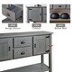 preview thumbnail 6 of 10, 48'' Solid Wood Console Table with Storage Drawers and Cabinets, Antique Grey
