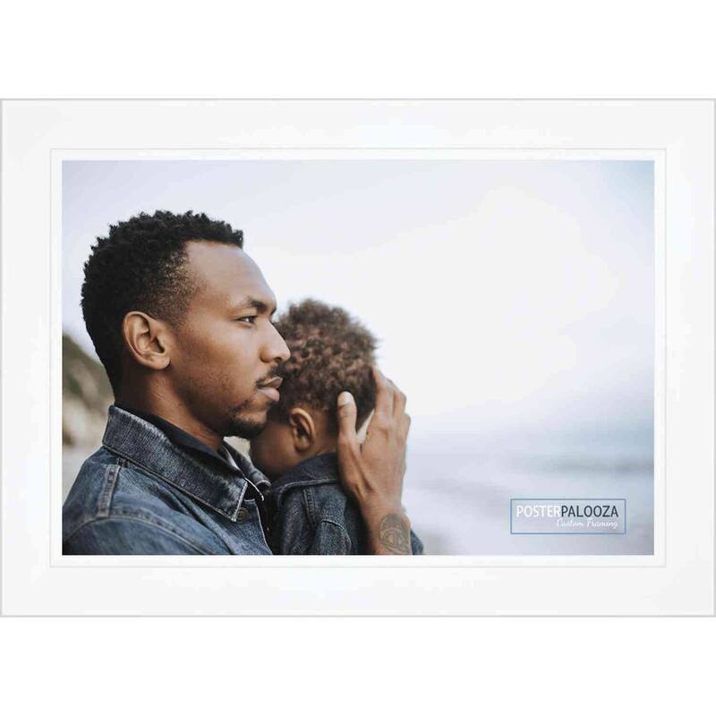 18x20 Lacquer White Complete Wood Picture Frame with UV Acrylic, Foam Board Backing, & Hardware