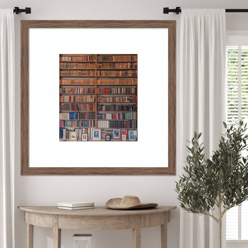 My library by Miroslaw Prybinski Wood Framed Wall Art Print