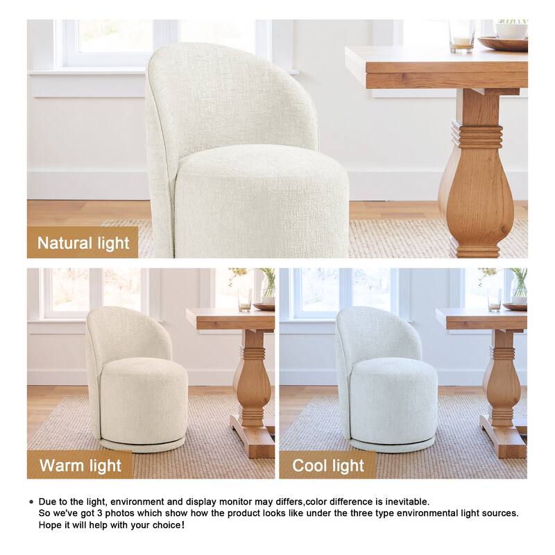 23" W Upholstered Swivel Side Chair for Dining Room, Balcony, Parlour