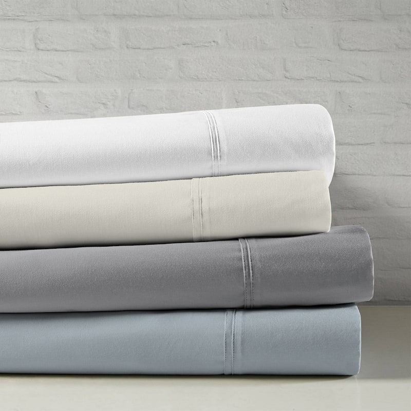 Ultra-Soft & Silky 600TC Wrinkle-Resistant Cotton-Rich Sheet Set - Light Blue - King