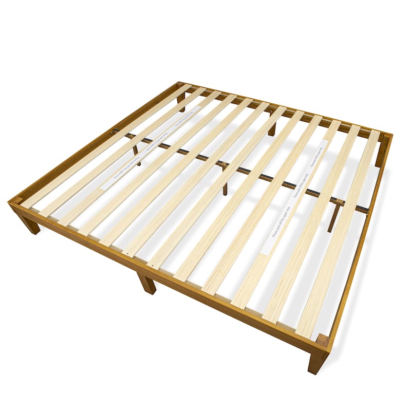 East West Furniture King Size Platform Bed Frame with 4 Solid Wood Legs and 2 Extra Center Legs - (Finish Option)