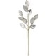 preview thumbnail 1 of 2, 28" Platinum Silver and Icy Glitter Leaves Christmas Spray