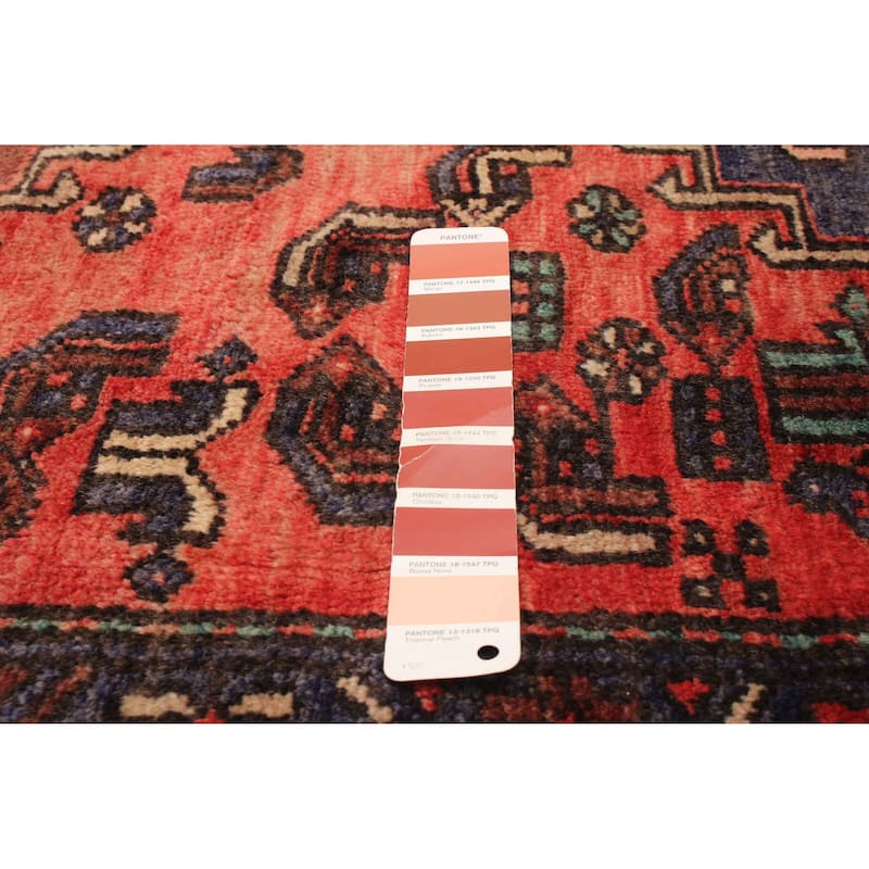 ECARPETGALLERY Hand-knotted Andelz Red Wool Rug - 4'3 x 10'4