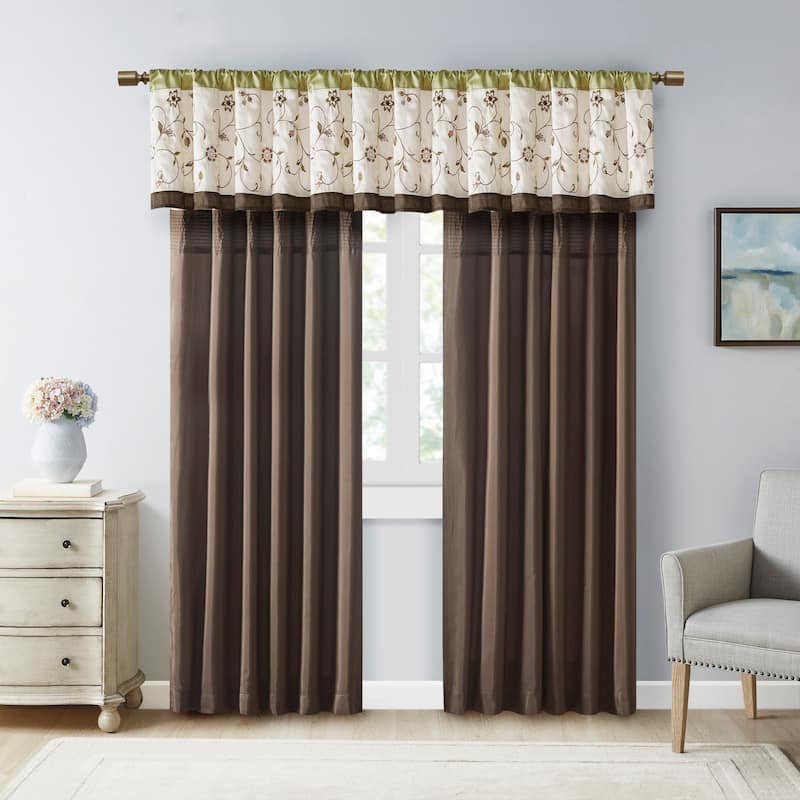 Madison Park Belle Embroidered Window Valance