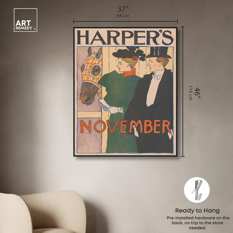 Harpers November 1895 Canvas by Art Remedy