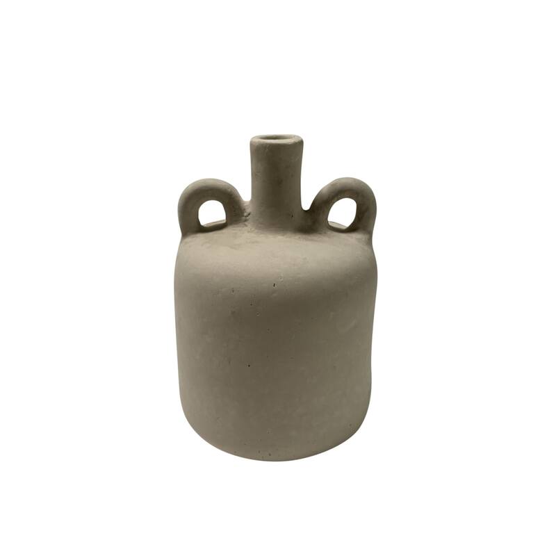 Paper Mache Vase Eco Mix White H 9.8" & Dia 6.9" - White