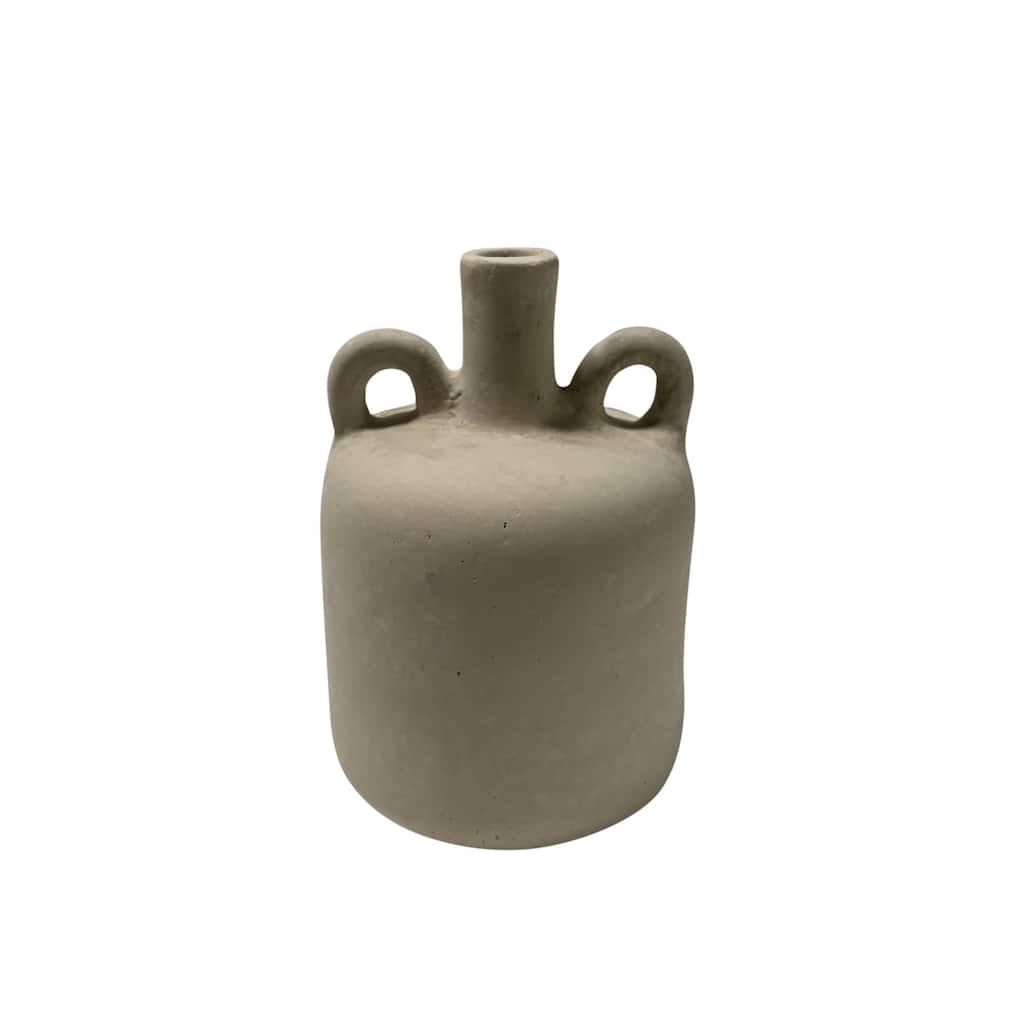 Paper Mache Vase Eco Mix White H 9.8" & Dia 6.9" - White