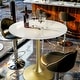 preview thumbnail 23 of 27, Kitchen Dining Table Marble Tabletop Round Modern Sintered Stone Bar Bistro Table