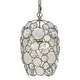 preview thumbnail 1 of 4, Palla 1 Light Antique Silver Mini Chandelier - 8.5'' W x 13.75'' H 8.5'' W x 13.75'' H