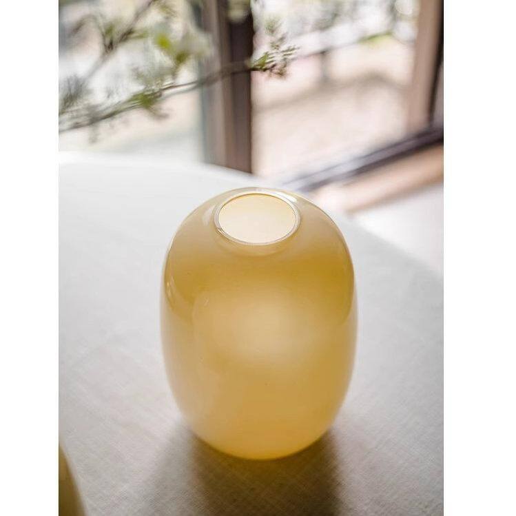 RusticReach Modern Glass Vase in Yellow