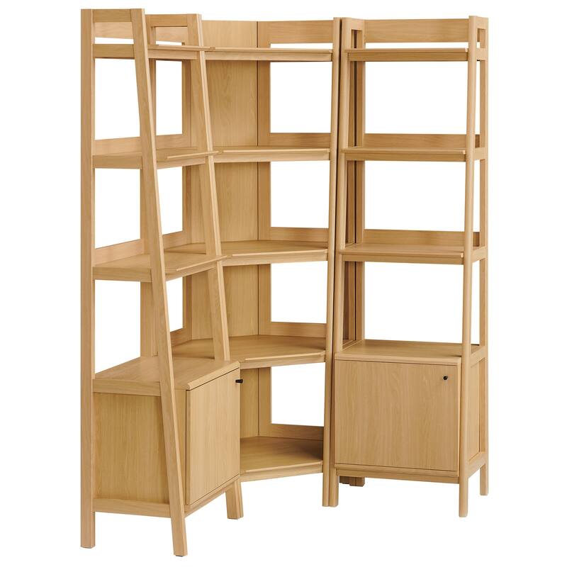 Bixby 3-piece Corner Bookshelf Set with Narrow Bookshelves