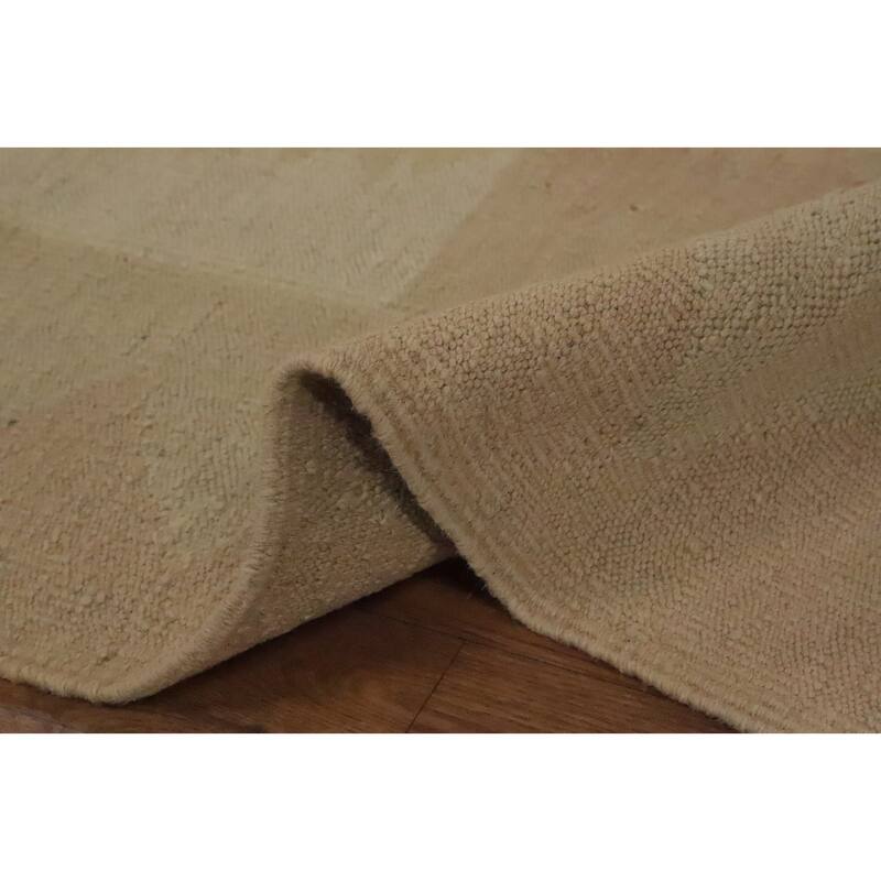 Hand Woven Oriental 100% Wool Carpet Southwestern Tribal Beige & Ivories Kilim Area Rug - 6' 2'' X 4' 2''