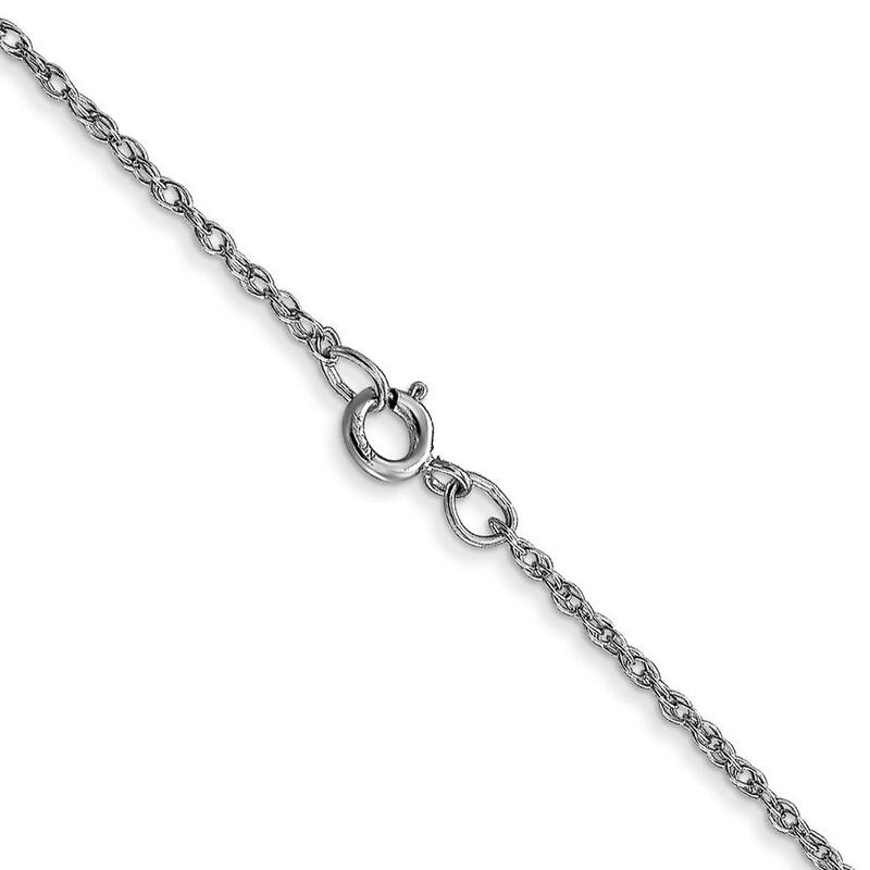 Curata 14K White Gold 0.95 Carded Cable Rope Chain Necklace Options: 16 18 20 24