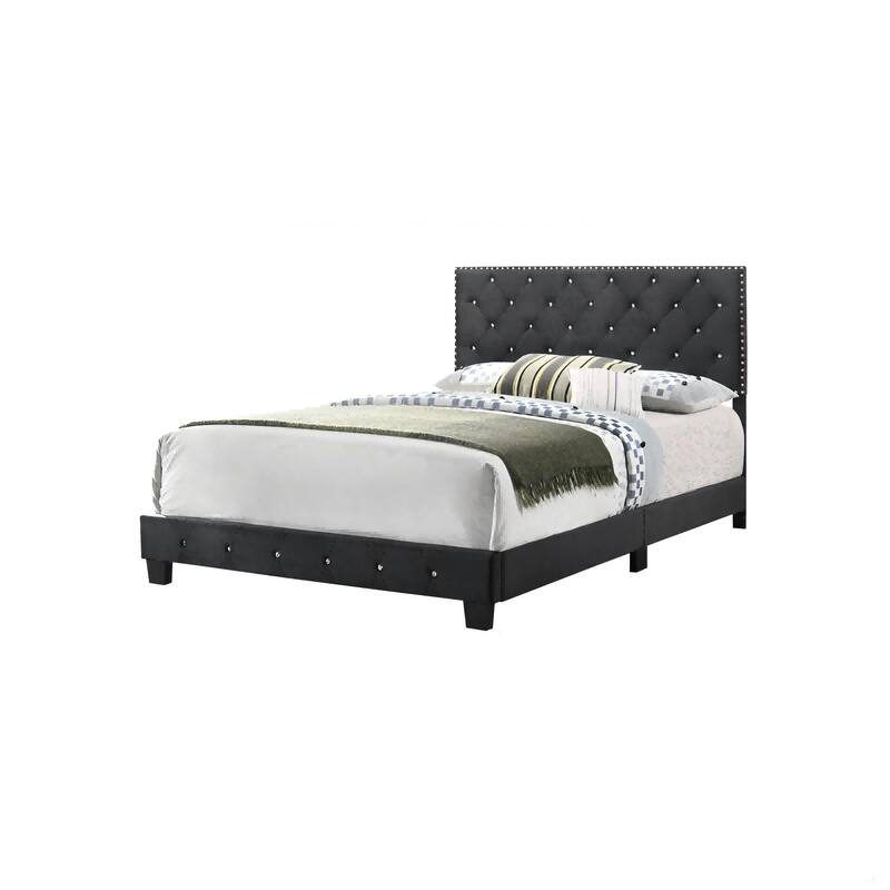Black Transitional Full Bed for Restful Sleep