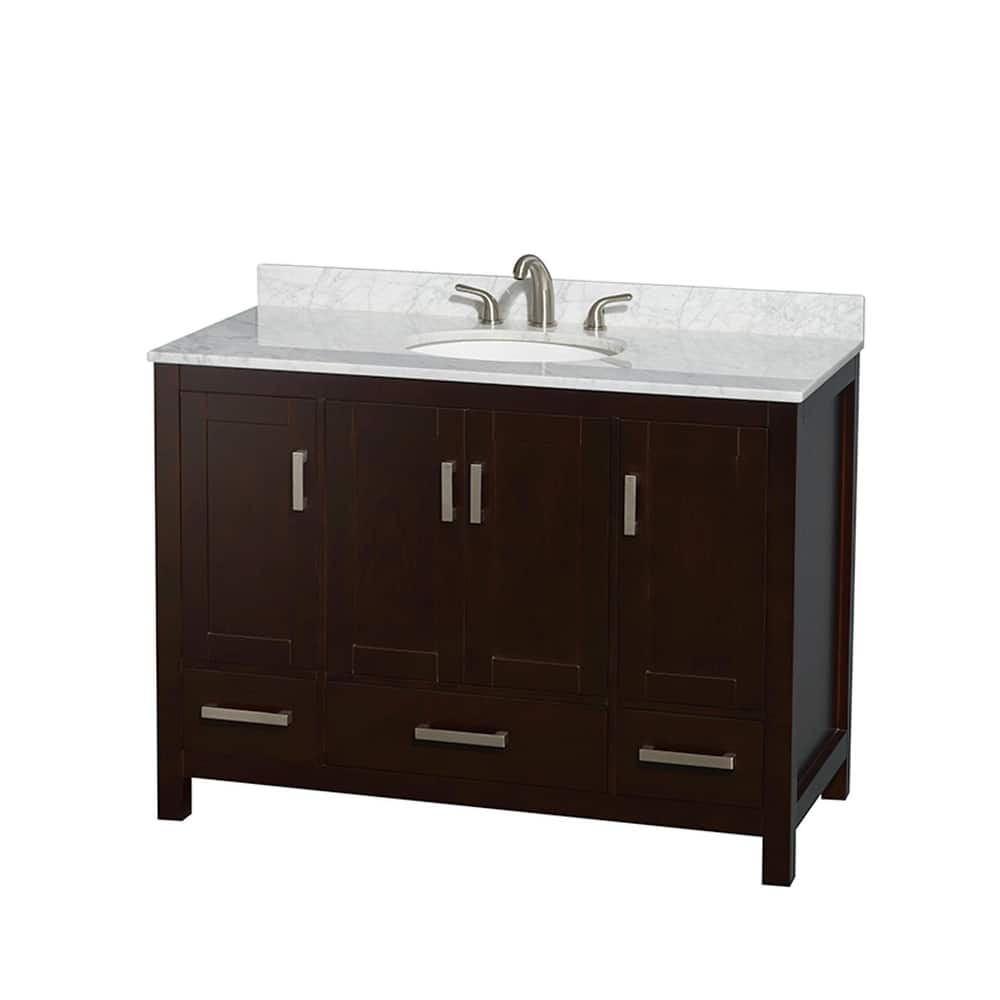 Wyndham Collection Sheffield 48" Freestanding Vanity Set with Hardwood