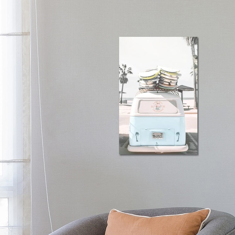 iCanvas "Blue Retro Van" by Tiny Treasure Prints Canvas Print - 26x18x1.5