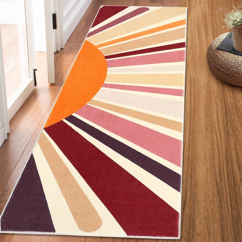 Garvee Rainbow Sol Kids Area Rug