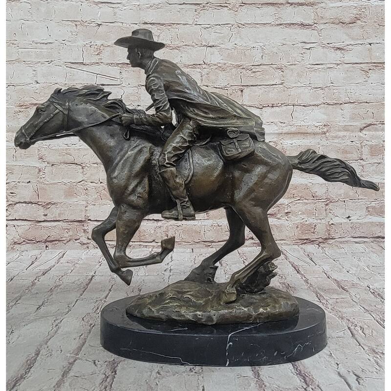 American Clic Western Cowboy Bronze Sculpture Statue Remington Tribute