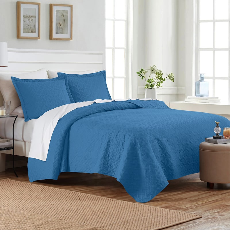 Dan River 2 Piece Basket Pinsonic Quilt Set - Denim - Twin