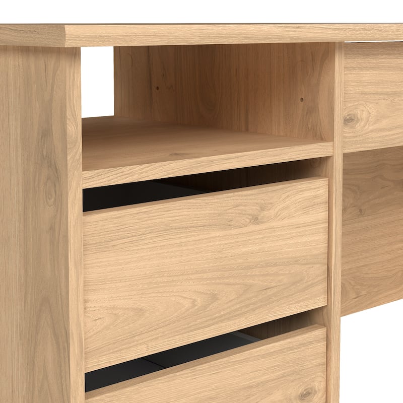 Porch & Den Wescot Home Office Writing Desk with 4 Drawers and Open Shelf