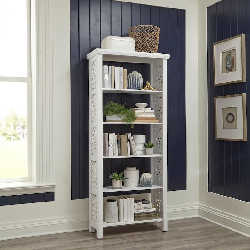 Trellis Lane Weathered Accent Bookcase - White