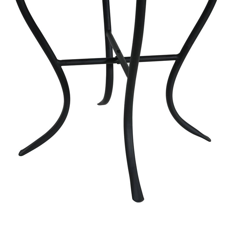 Han Outdoor Round Ceramic Tile Side Table with Iron Frame by Christopher Knight Home