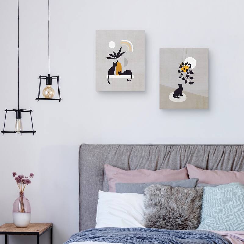 Cats and Nature 1, Cats and Nature 3 by Dominique Vari Canvas Art Prints