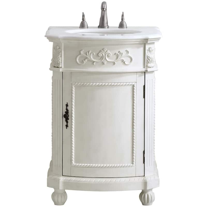 Elegant Lighting VF-1009-VW Danville 24" Free Standing Single Basin - Antique White - Painted