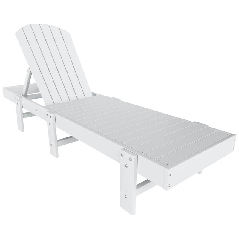 Altura Armless Poly Eco-Friendly All Weather Reclining Chaise Lounge - White