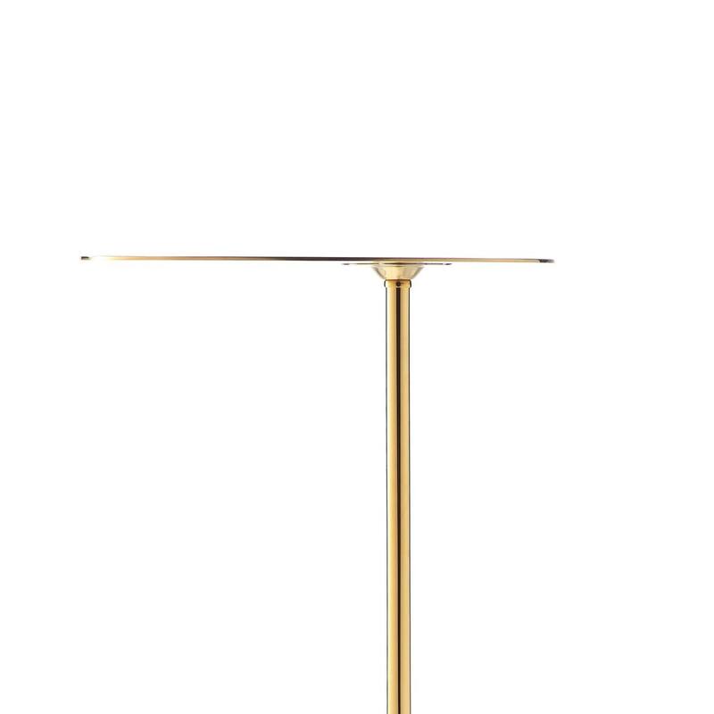 12 in. Gold and White Round Faux Marble End Table, Sturdy Build End Side Table for Living Rooms
