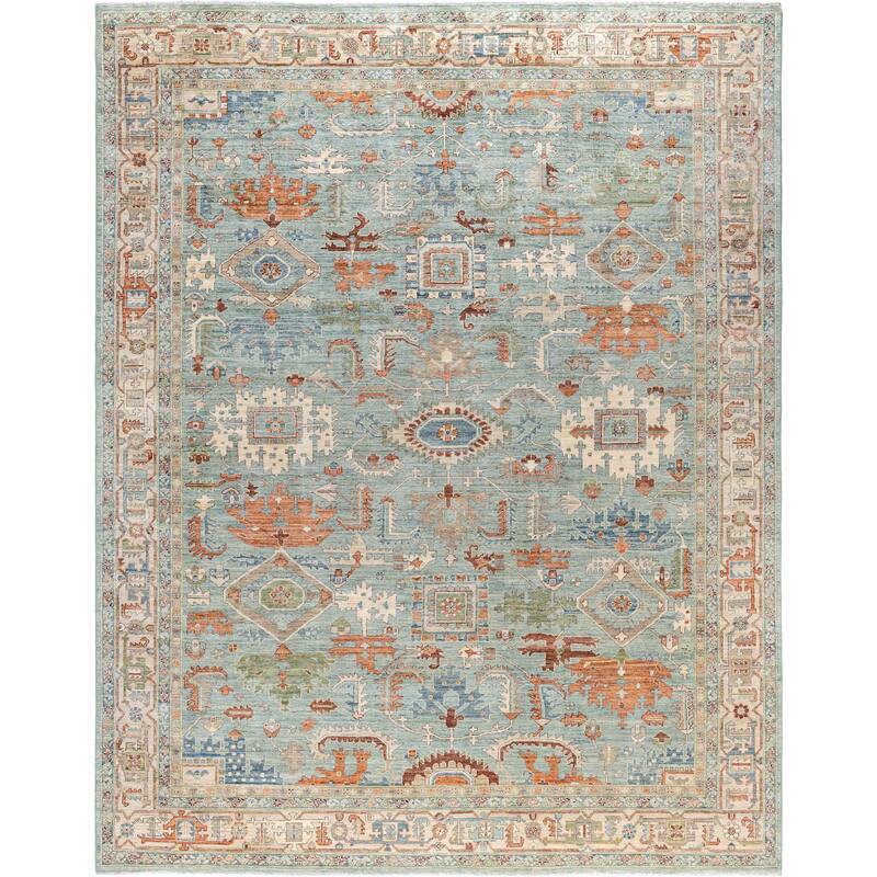 Serapi One-of-a-Kind Hand-Knotted Area Rug - Green - 9' 3" x 11' 10"