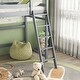 preview thumbnail 6 of 20, Modern Twin Size High Loft Bed with Inclined Ladder and Guardrails for Bedroom