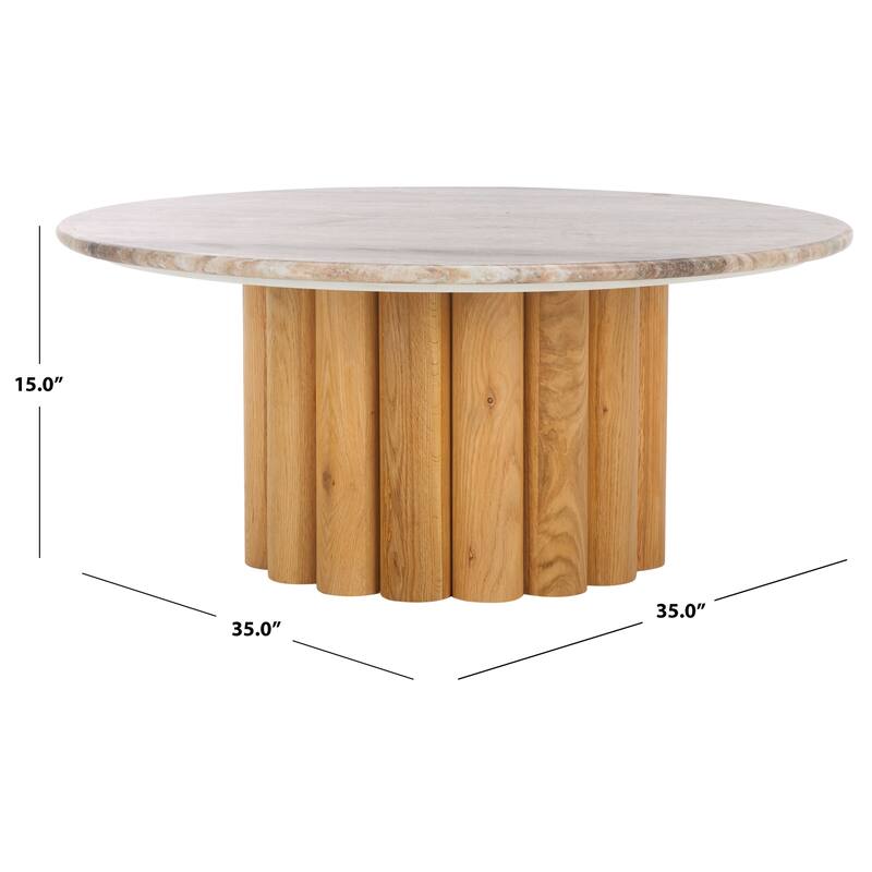 SAFAVIEH Couture Roxiella Marble Coffee Table - 35"W x 35"D x 35"H