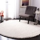 preview thumbnail 44 of 83, SAFAVIEH Fontana Shag Kimberlie Solid 2-inch Thick Rug 4' Round - Ivory - Round