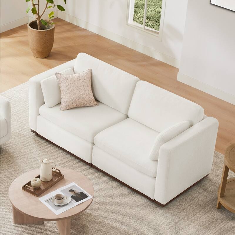 Donna Oversized Modular Sectional Fabric Sofa with Upgraded Wood Base