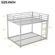 preview thumbnail 11 of 9, Silver Full over Full Size Metal Low Bunk Bed with Ladder and Fence for Kids