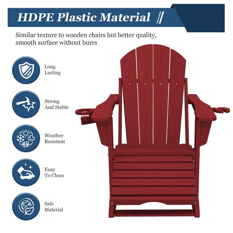 Foldable Outdoor Rocking Chair – Removable Wheels, Ergonomic & Weatherproof