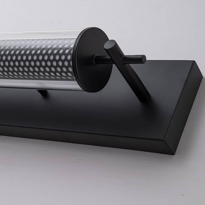 Modern Black LED Vanity Light Cylinder Glass Shades Dimmable Bathroom