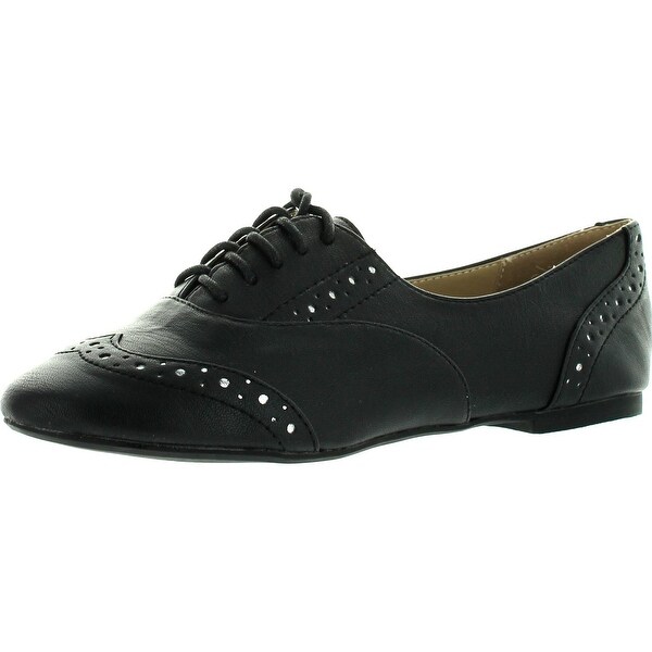 Restricted Womens Savoy Oxford Flats Shoes - Black